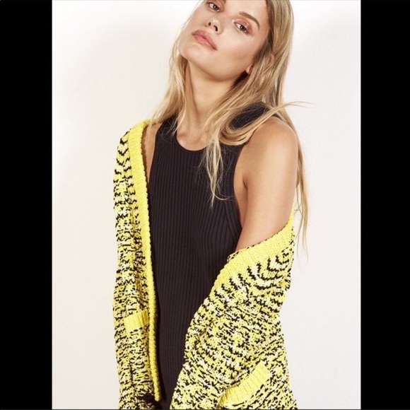 Rag & Bone Yellow Black Viola Button Cardigan Sweater - Picture 3 of 16